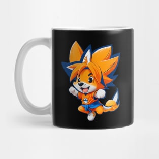 Funny Cartoon Dog in Goku Style Mug